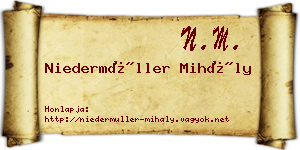 Niedermüller Mihály névjegykártya